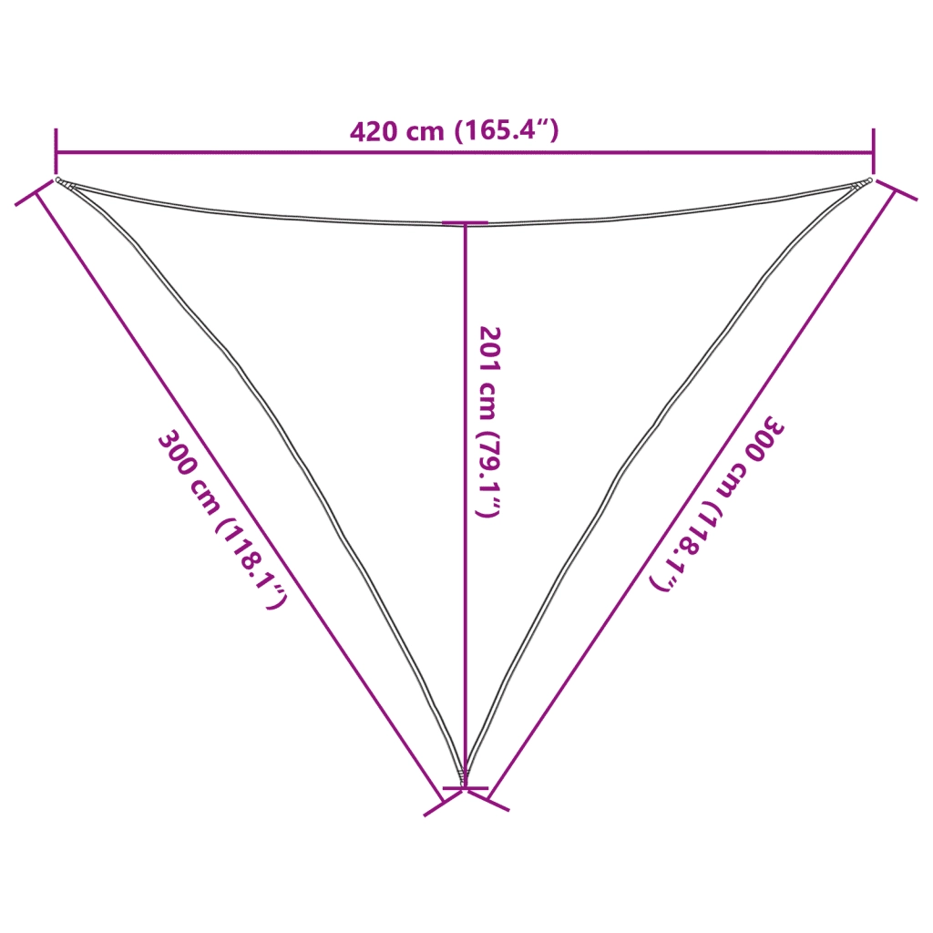 Vela Parasole | Telo Ombra | Vela da ombra 160 g/m2 Bianca 3x3x4,2 m in HDPE