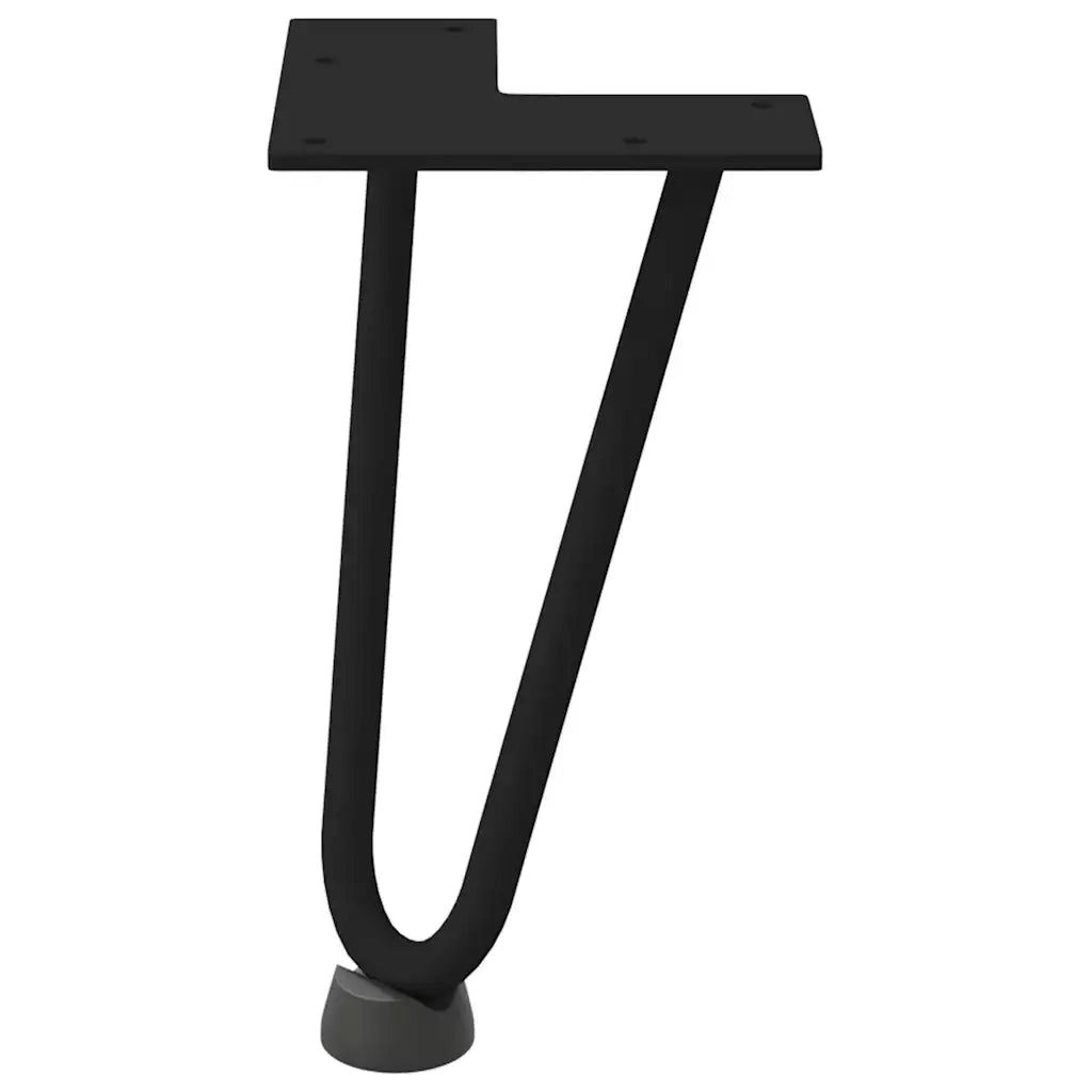 Gambe a forcina per tavolino da caffÃ¨ 4 pz nere 20 cm in acciaio massiccio
