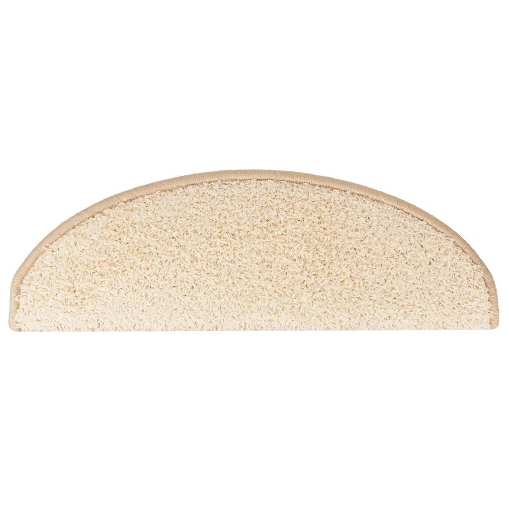 Tappetini per scale 10 pz 65x21x4 cm Crema Semicircolari Grandi 149807