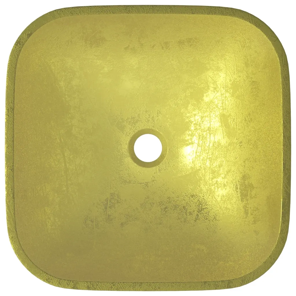 Lavandino in Vetro 42x42x14 cm Oro 345260