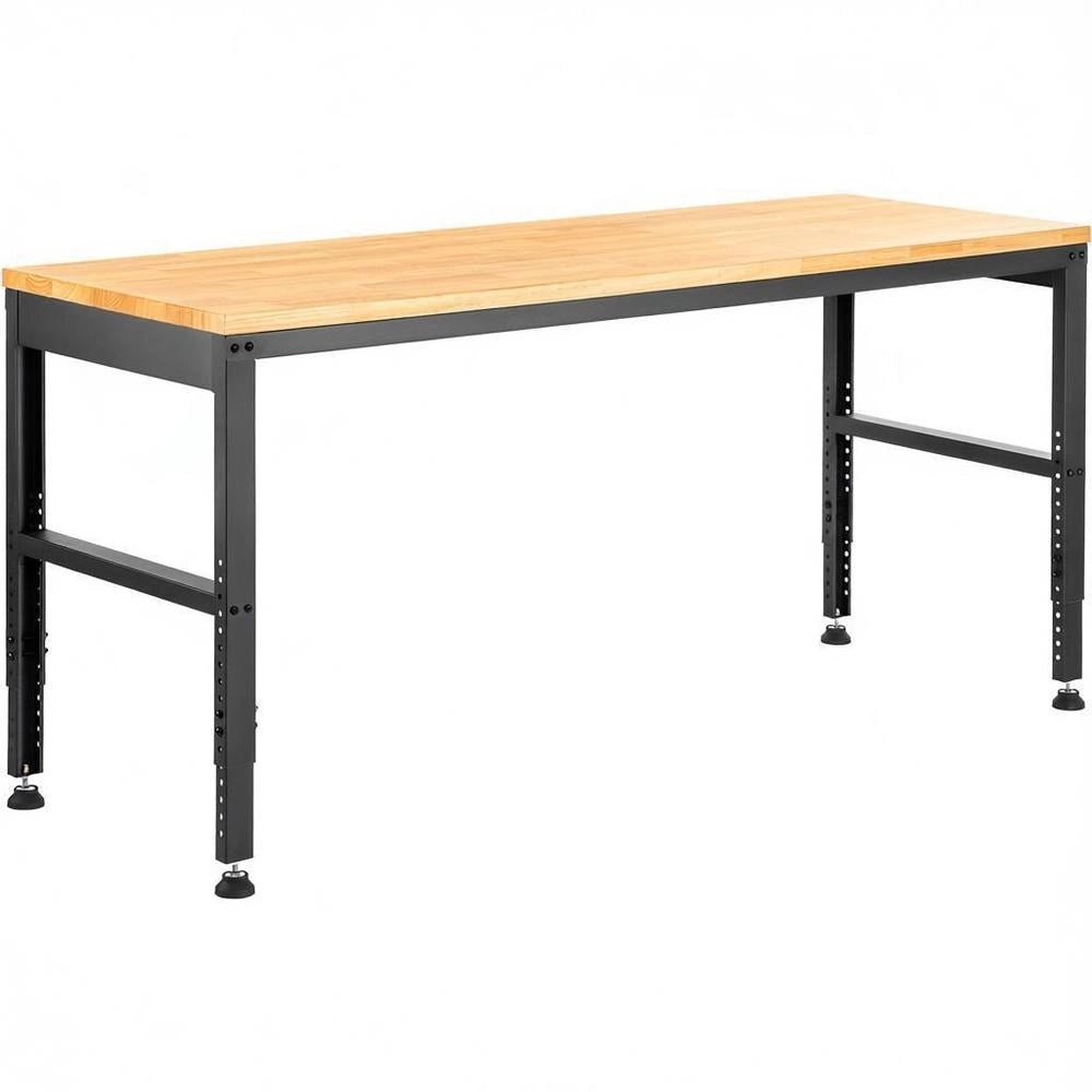 Height-adjustable Workbench 122 X 61 X 72 - 97 Cm Clamping Table, 900 Kg Weight Capacity Work Table, Brown. Folding Tool Bench Made Of Cold-rolled Steel, Multifunctional Work Table For Workshop.
