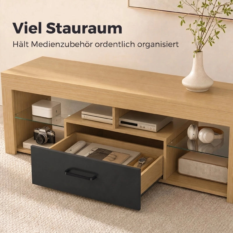MOBILE TV per TV fino a 65 pollici 140x40 cm Rovere e nero