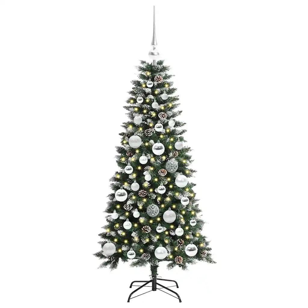 Albero di Natale Artificiale-Albero Natalizio con 150 LED Verde 120 cm 188206