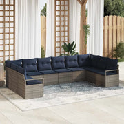 Set di divani con cuscino 10 pcs Grigio polyrattan 3346565