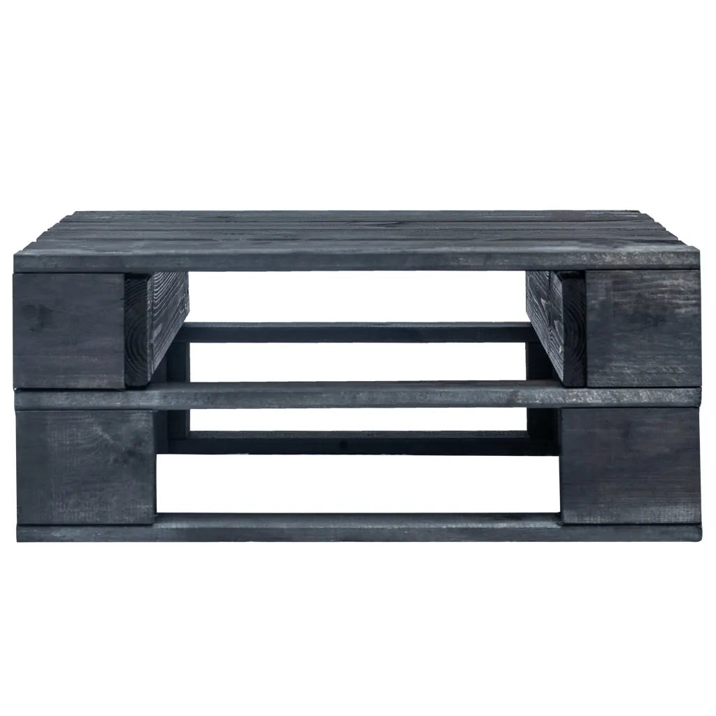 Ottomana da Giardino con Pallet in Legno Nera cod mxl 54826