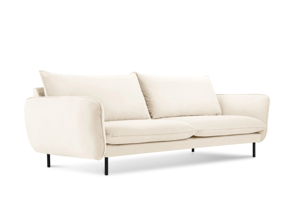 Cosmopolitan Design - Divano "Vienna" 4 posti in velluto beige chiaro 