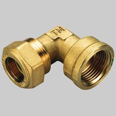 RACCORDO CURVO FEMMINA CON ORING GIALLO  12 x 1/2     TIEMME