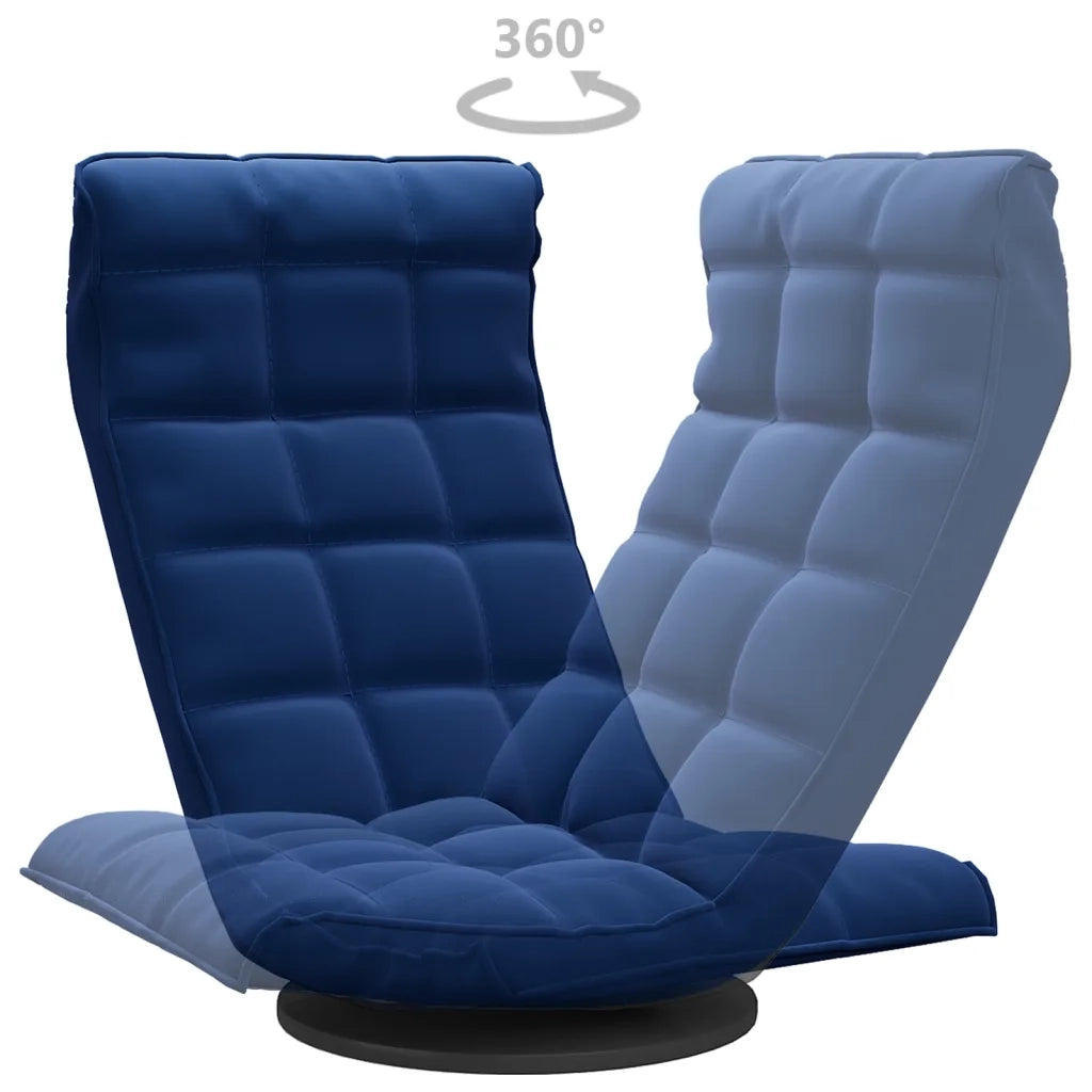 Sedia da Pavimento Girevole Blu in Velluto CFW8817733
