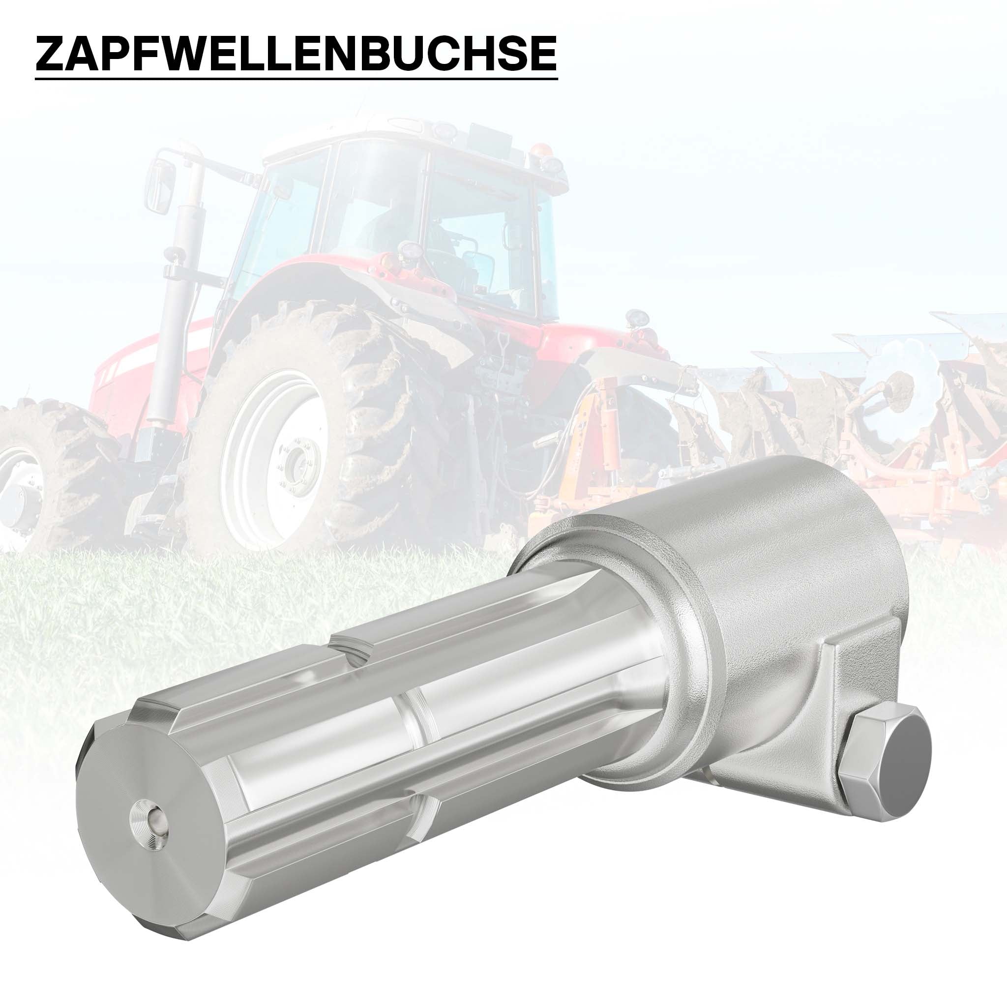 Boccola albero cardanico 160 mm Attacco albero scanalato 1 3/8" 6D Albero uscita 1 3/8" 6D Trattore