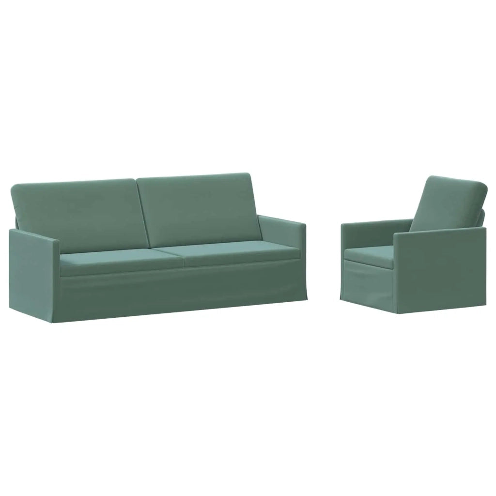Set di divani 2 pcs Verde Mare Velluto (V) 3433227
