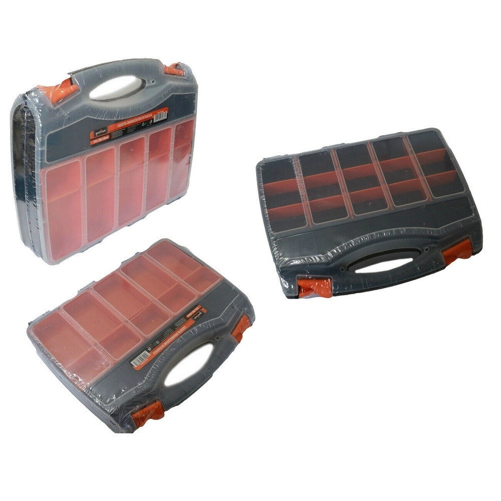 Trade Shop - Valigetta Cassetta Porta Attrezzi E Minuteria Organizer 37x30x8 Cm 31 Scomparti -