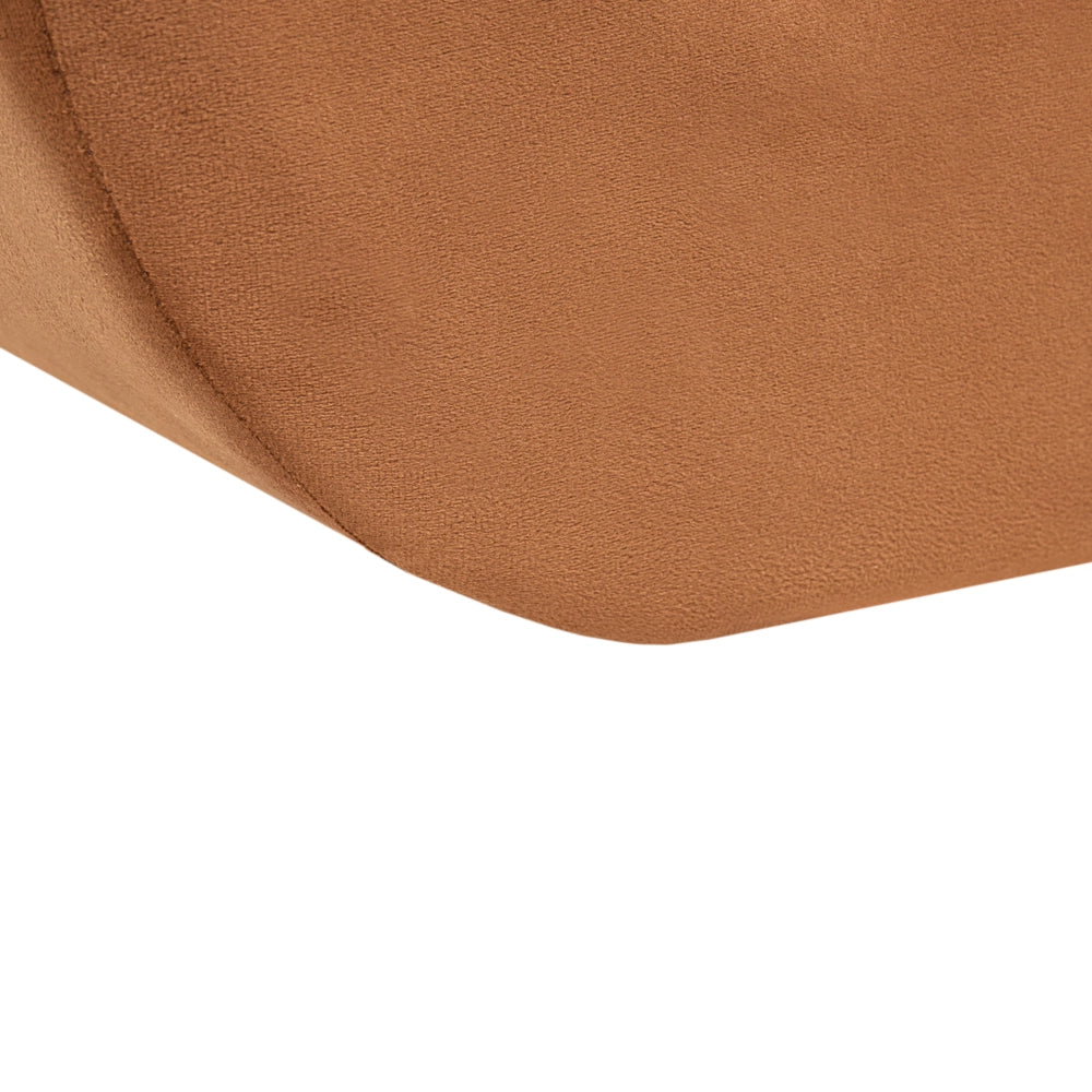 Pouf imbottito in velluto a forma di S marrone oro soggiorno stile moderno