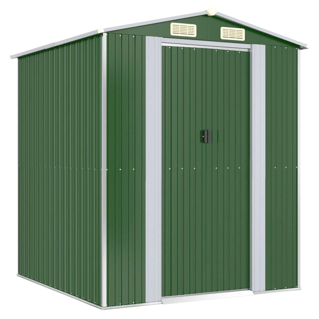 Casetta da giardino cabina ripostiglio casetta da esterno robusta casetta per attrezzi 192 x 191 x 223 cm acciaio zincato verde 02_0022361