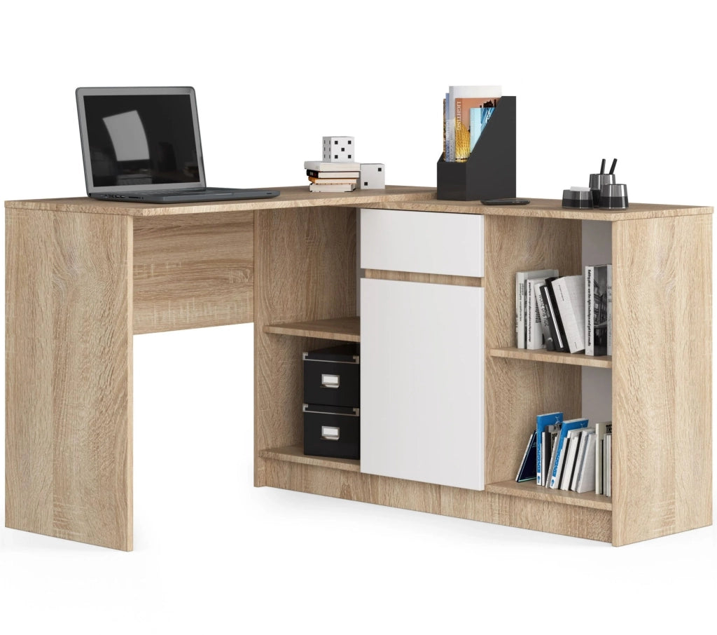 Cassettiera AKORD B17 Cassettiera Sonoma Quercia 120 cm 1 anta 1 cassetto inserto frontale Bianco 120x40x77 cm