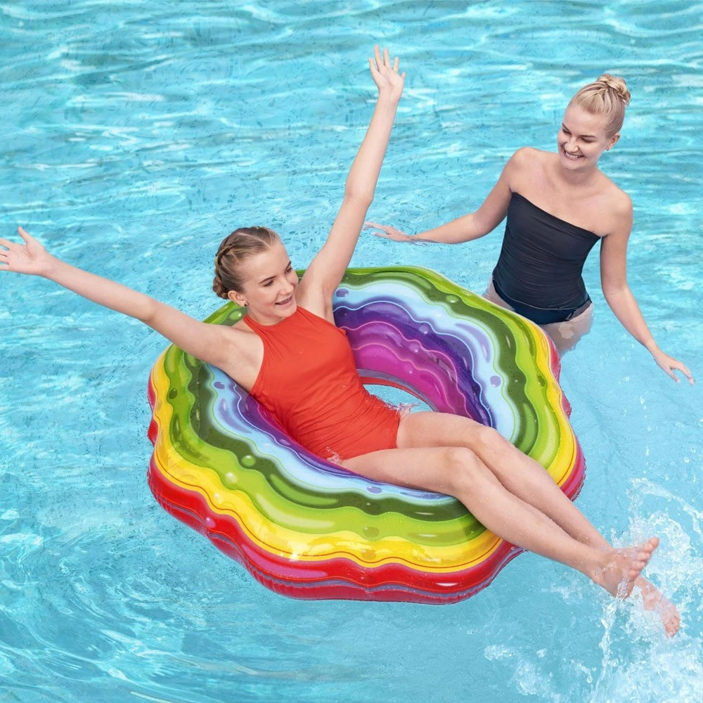 Trade Shop - Bestway Salvagente Ciambella Gonfiabile Rainbow Arcobaleno Piscina Nuoto Mare -