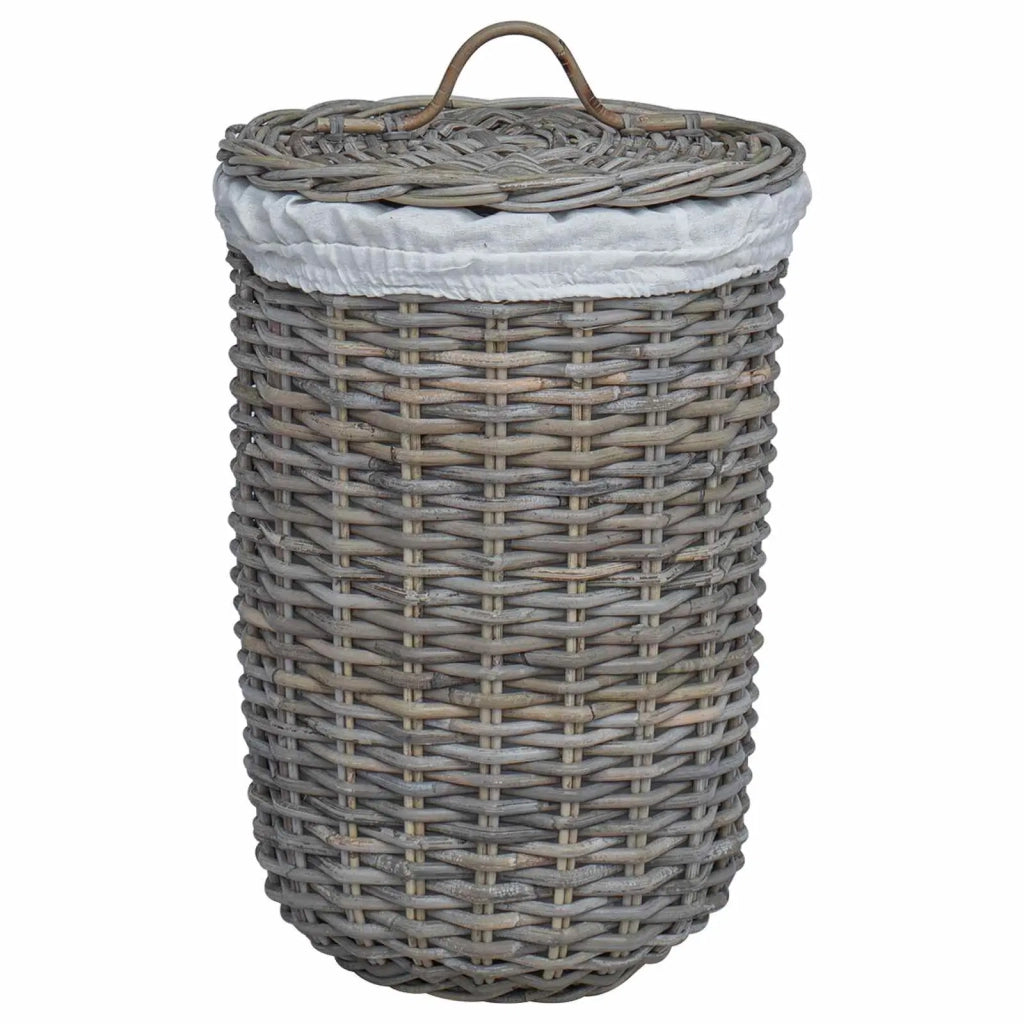 Cesto per la biancheria con coperchio 2 pcs Grigio Kubu 42020973