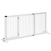 Cancellino per Cani a 3 Pannelli ¨C Zephmum ¨C Legno di Pino Bianco 113-166x36x71 cm