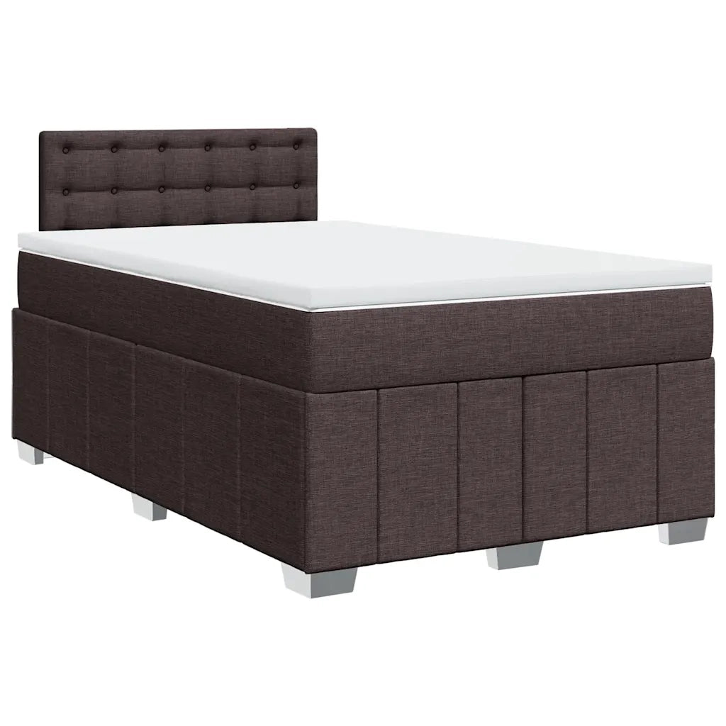 Giroletto a Molle con Materasso Marrone Scuro 120x200cm Tessuto 3287052