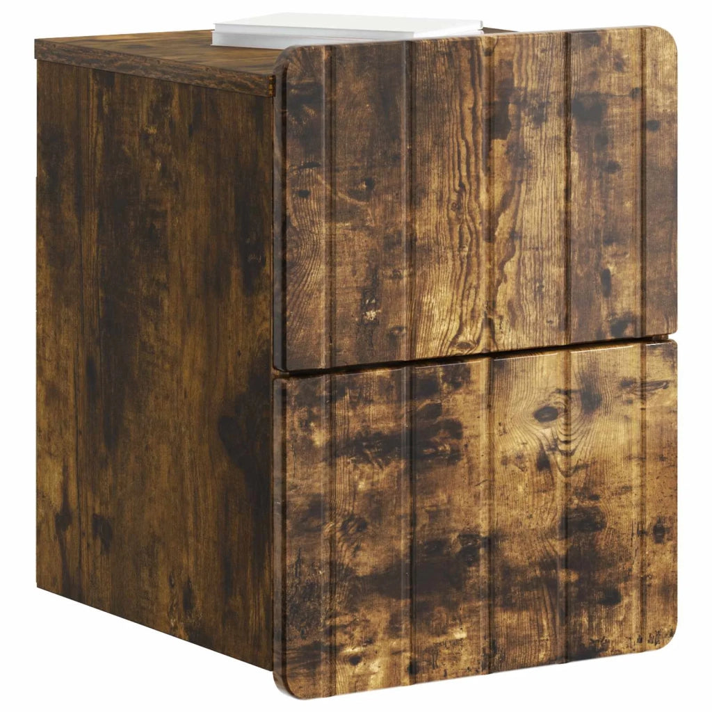 Mobiletto da notte a muro 2 pcs Rovere Fumo 33 x 34,5 x 43 cm 898306