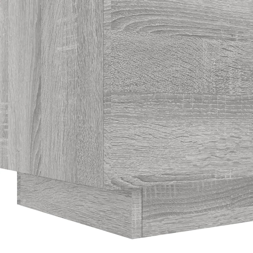 Comodino | Armadio da Notte | Mobiletto da notte con Luci LED Grigio Sonoma in Legno Multistrato