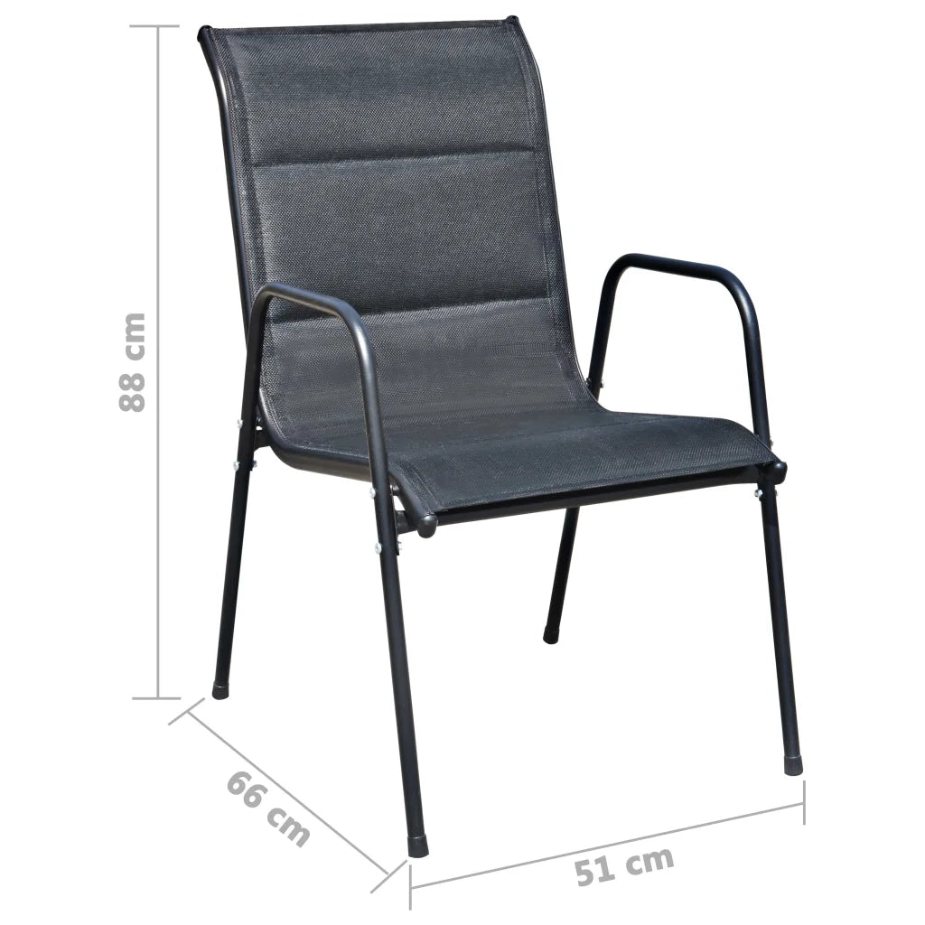 Set da Pranzo da Giardino 9 pz in Acciaio Nero cod mxl 35748