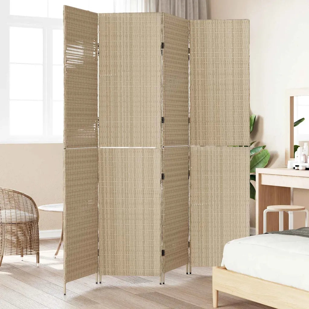 Divider per stanze Beige 195 x 180 cm polyrattan 42003679