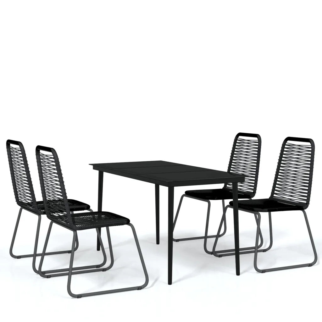 Set Mobili da Pranzo per Giardino 5 pz Nero cod mxl 36948