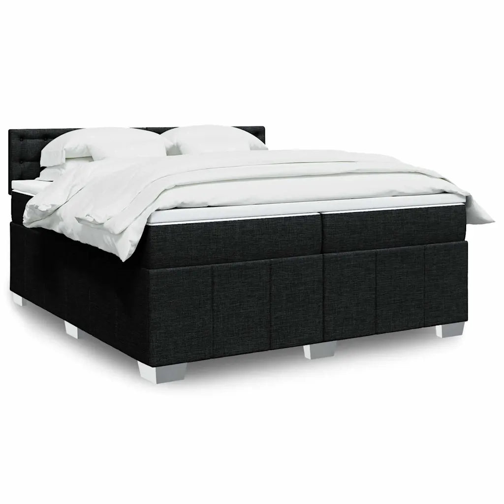 Giroletto a Molle con Materasso Nero 200x200 cm in Tessuto 3289491