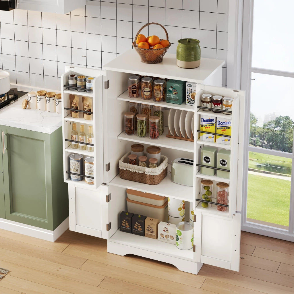 Mobile contenitore moderno in MDF 120x60x40 cm con luce LED a sensore, ripiani regolabili, bianco
