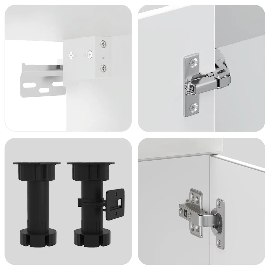 vidaXL Set Mobili da Cucina 7 pz Porto Bianco Legno Multistrato