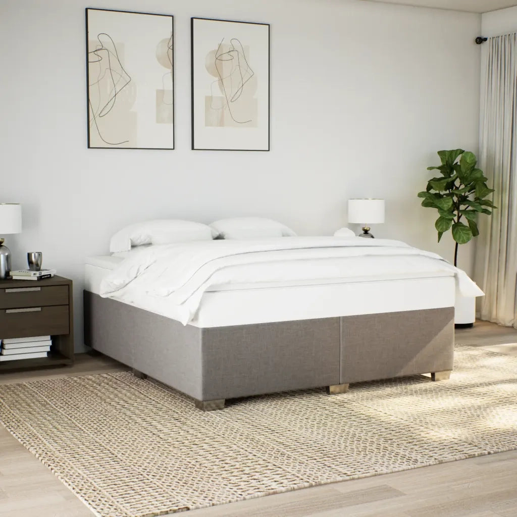vidaXL Giroletto a Molle con Materasso Tortora 180x200 cm in Tessuto
