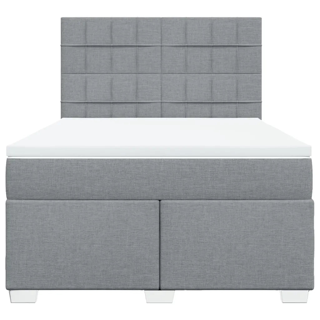 Giroletto a Molle con Materasso Grigio Chiaro 140x190cm Tessuto