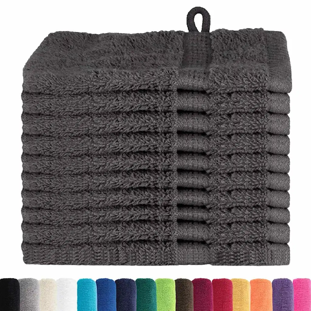 vidaXL Panni per il viso SOLUND 10 pcs Antracite Cotone