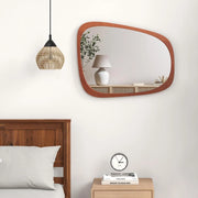 Specchio da Parete Irregolare 68 x 53,5 cm, Specchio Decorativo in HD con Cornice Rustica, Design Astratto, per Bagno Soggiorno Ingresso Sala da Pranzo (68 x 53,5 cm)