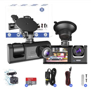 Dual Dashcam con Tre Telecamere per Auto - Camera per Auto con Monitoraggio 24 Ore