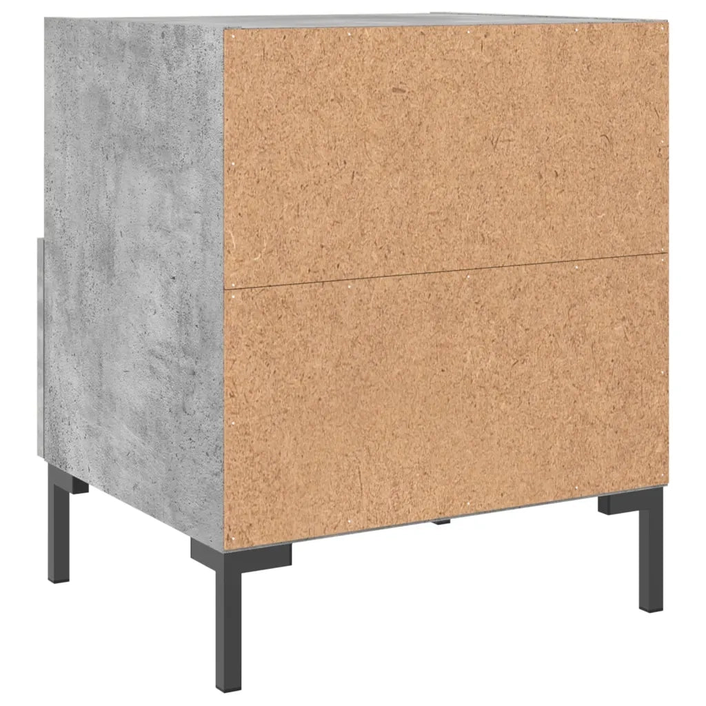 Set di 2 Comodini | Armadio da Notte | Mobiletto da notte Grigio Cemento 40x35x47,5 cm in Legno Multistrato