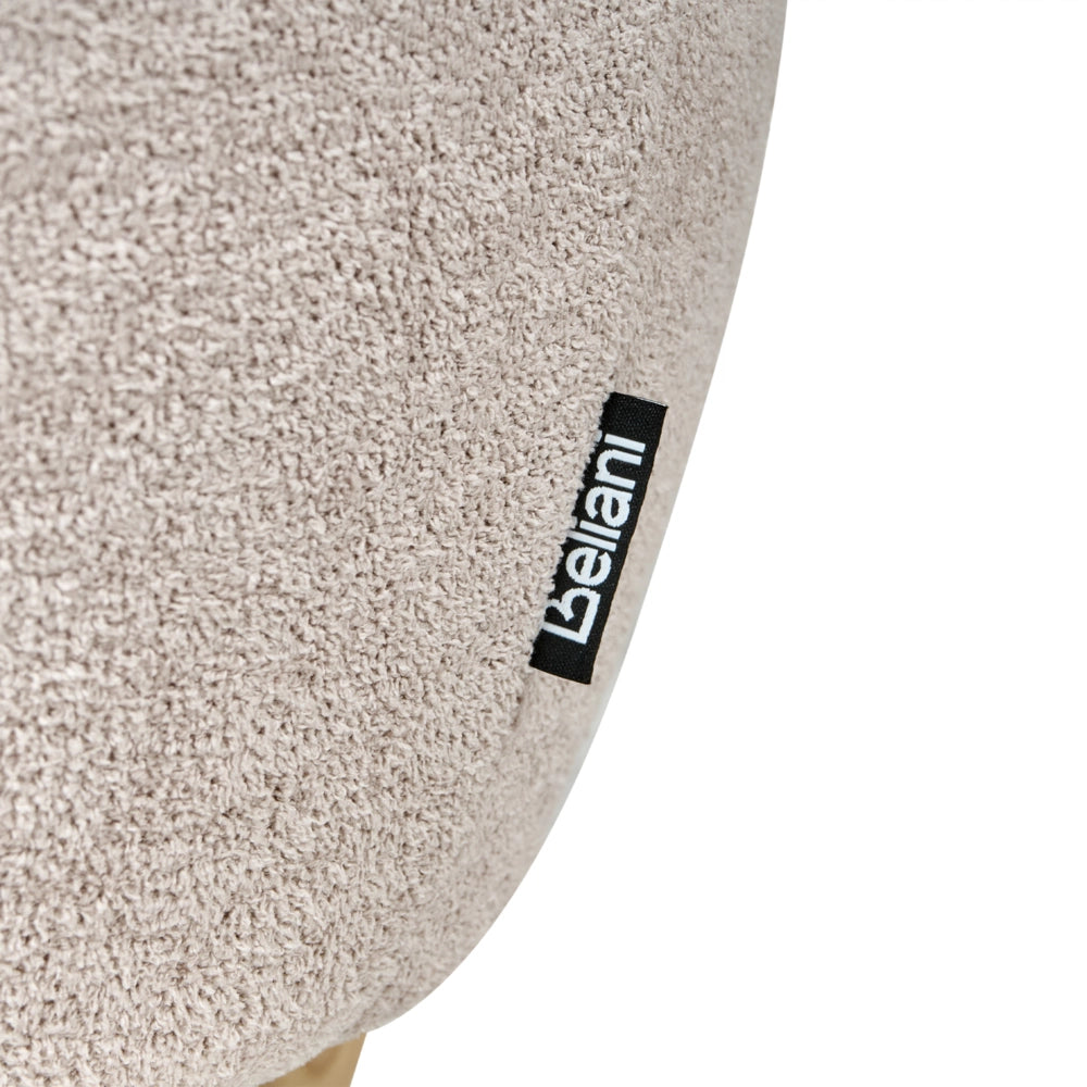 Pouf beige chiaro rivestito in bouclé con contenitore Accessorio Soggiorno Camera da letto