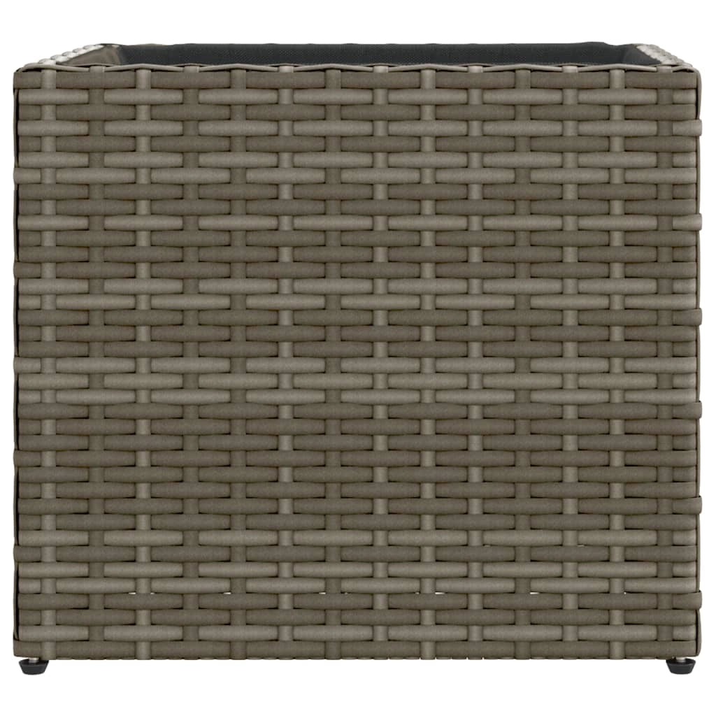 Fioriera rialzata per piante fiori terrazza giardino 36 x 30 x 32 cm resina intrecciata grigia 02_0037517
