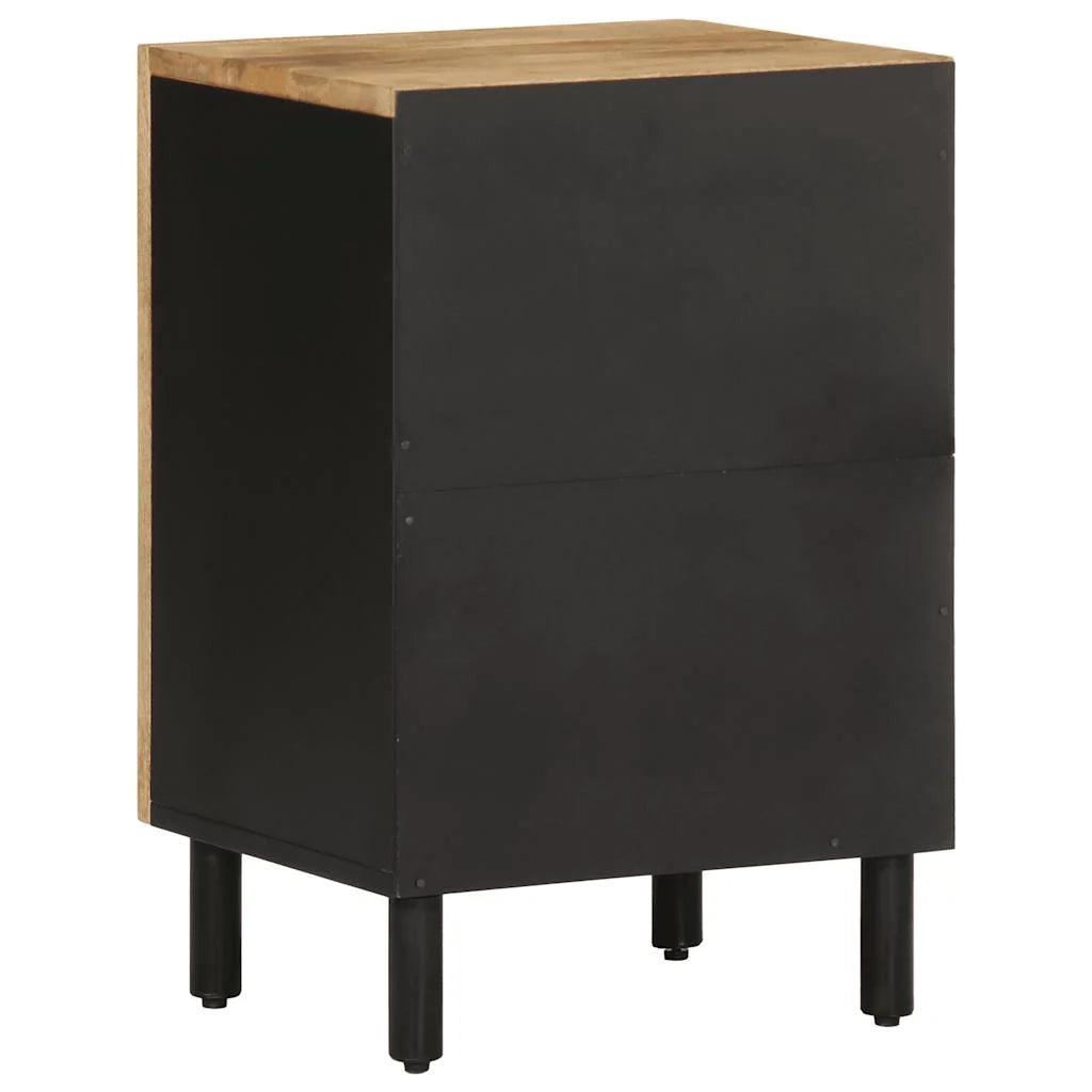 Mobiletto da bagno in legno massello di mango in stile retrò che offre un elegante spazio di archiviazione 38 x 33 x 58 cm legno nero 02_0057840