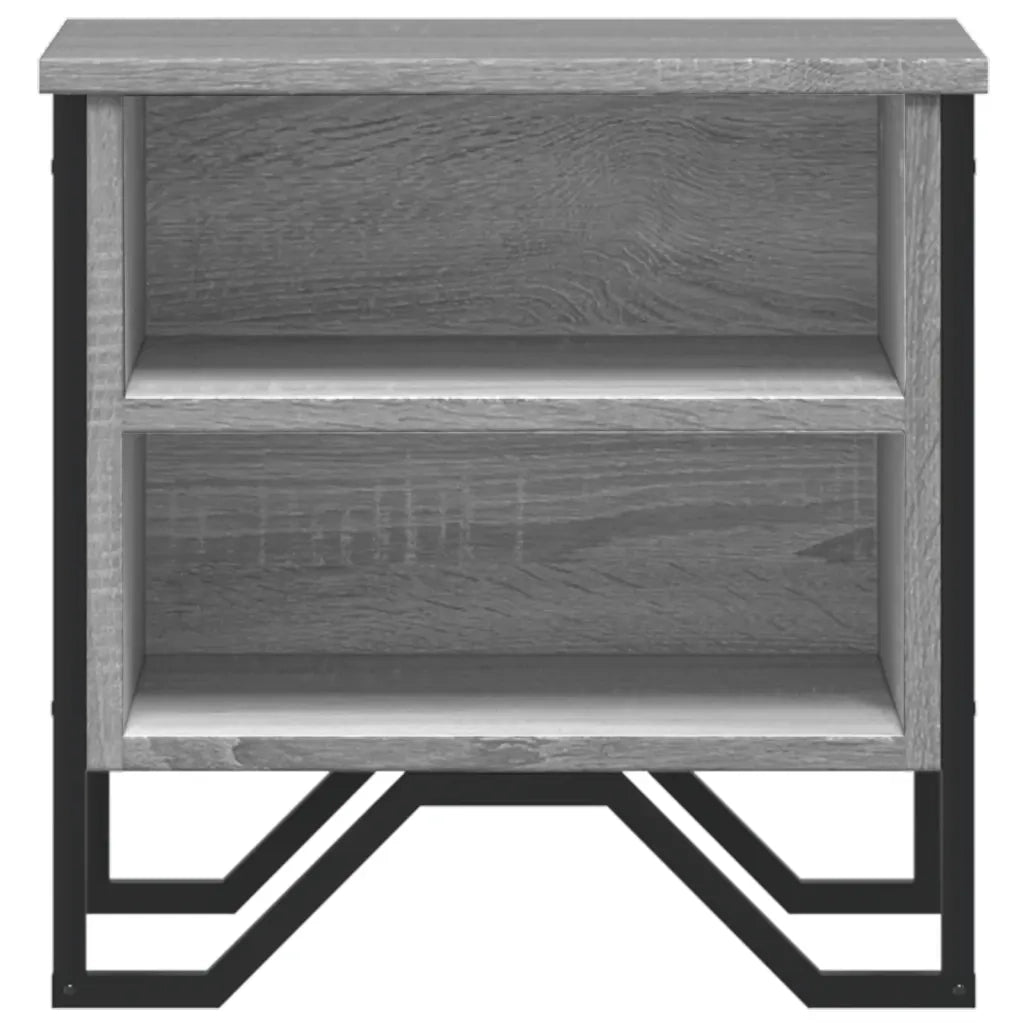 Comodini Grigio Sonoma 2pz-Set di 2 Tavolino da notte 40x30x40 cm in Truciolato