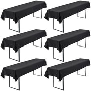 Set da tavolo 6 pezzi 250 x 110 cm Telaio in poliestere, lavabile e resistente, tovaglia da tavolo per feste all'aperto, compleanni o barbecue (nero)
