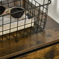 Mobile da Archiviazione con Ripiani e 3 Cassetti in Tessuto Pieghevoli Rimovibili, Stile Industriale, 44L x 40l x 155H cm, Marrone