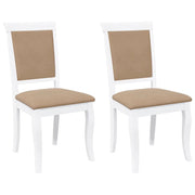 Sedie da Pranzo con Cuscini 2 pz | Sedie da cucina Bianco Legno Massello di Hevea