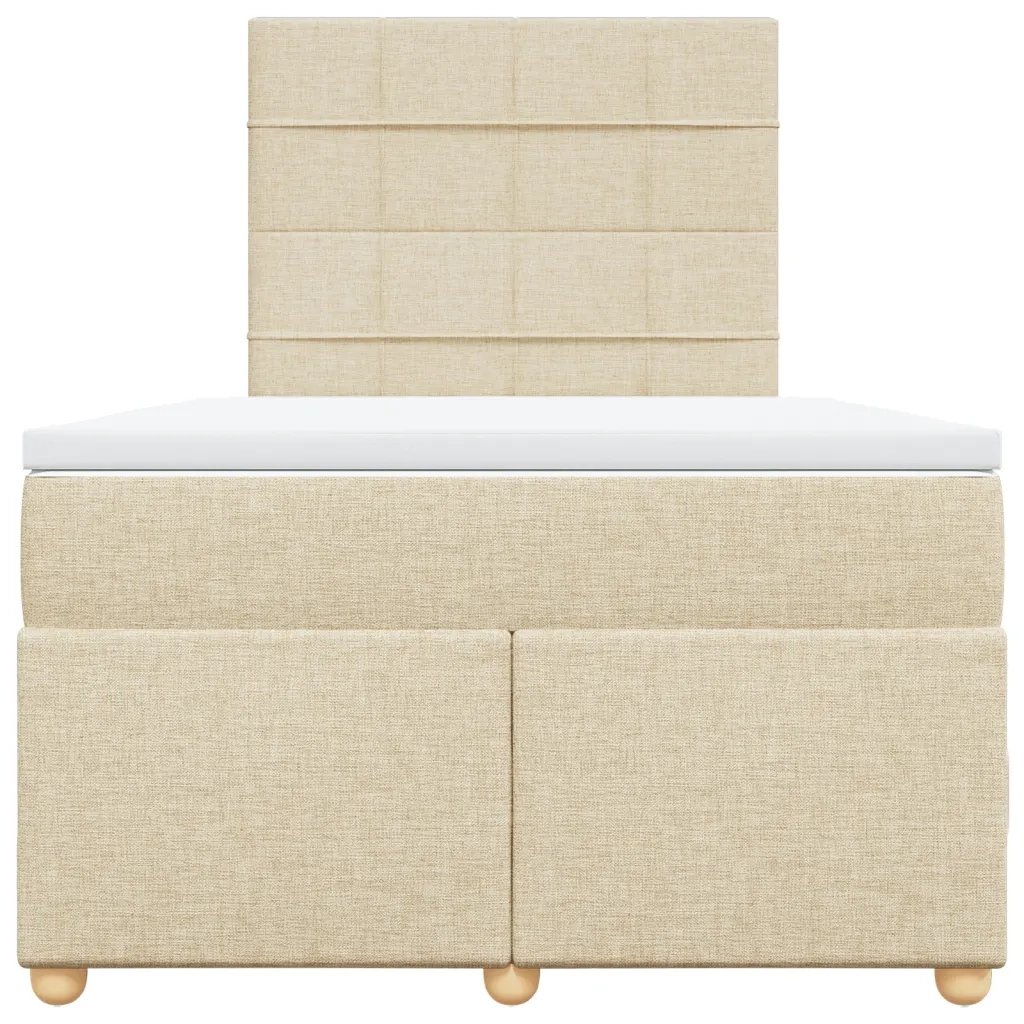 Giroletto a Molle con Materasso Crema 120x200 cm in Tessuto
