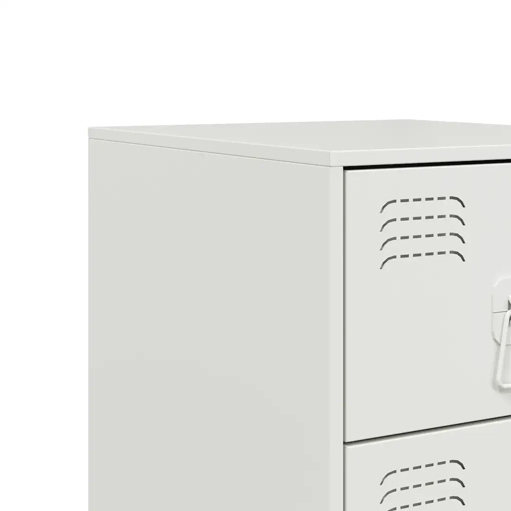 Comodino Bianco 34,5x39x62 cm in Acciaio