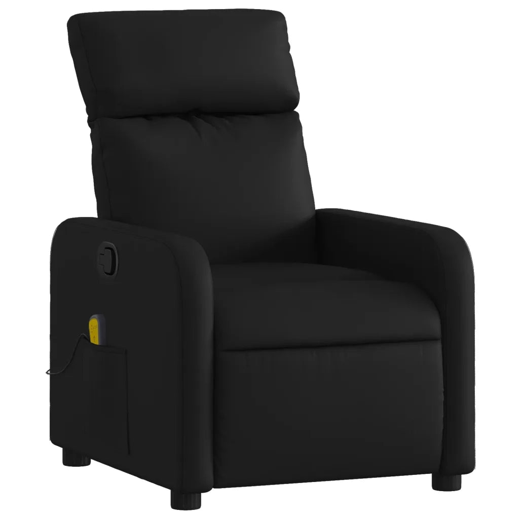 Divano Sedia-Poltrona reclinabile massaggiante in similpelle nera 502291