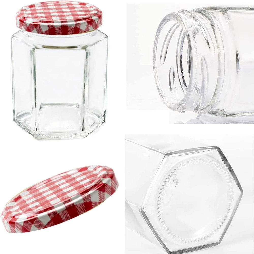 Trade Shop - Set 12 Pezzi Contenitore Barattolo In Vetro Con Coperchio Barattolini 290ml -