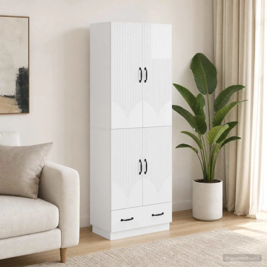Set di armadi 2 pcs Bianco Lucido Legno ingegnerizzato 3416776