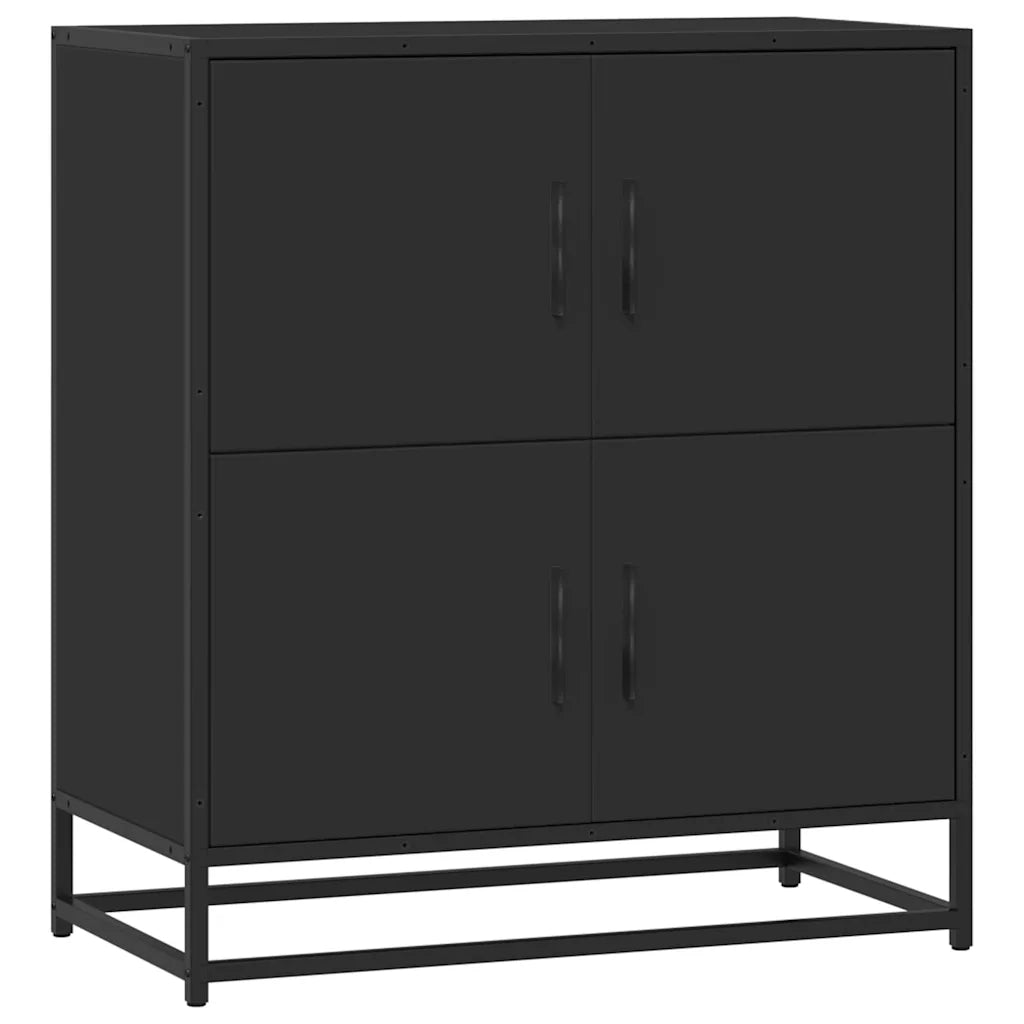 Credenza Rovere Nera 68x35x76 cm in Legno Multistrato 848989