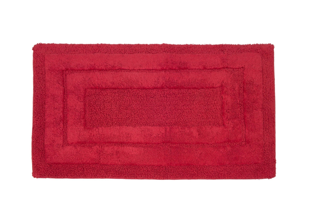 Tappeto Casa Bagno Cotone Spugna Morbida Tinta Unita Antiscivolo Sirio Carminio - 55x100 - Carminio